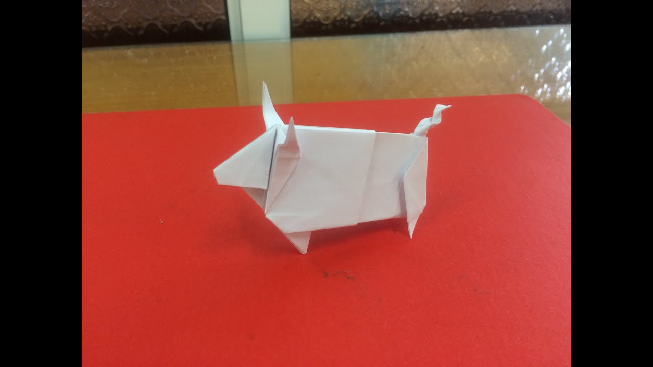 ORIGAMI - How To Make An Paper Origami Cow Easy