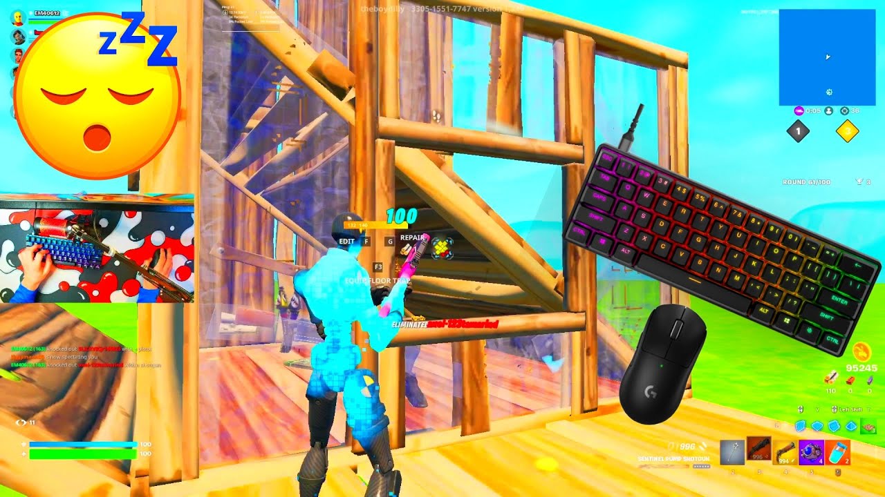 ⭐️[4HR]Steelseries Apex Pro Mini ASMR Chill Fortnite🤩Keyboard Sounds ASMR Smooth 360 FPS 4k⭐️