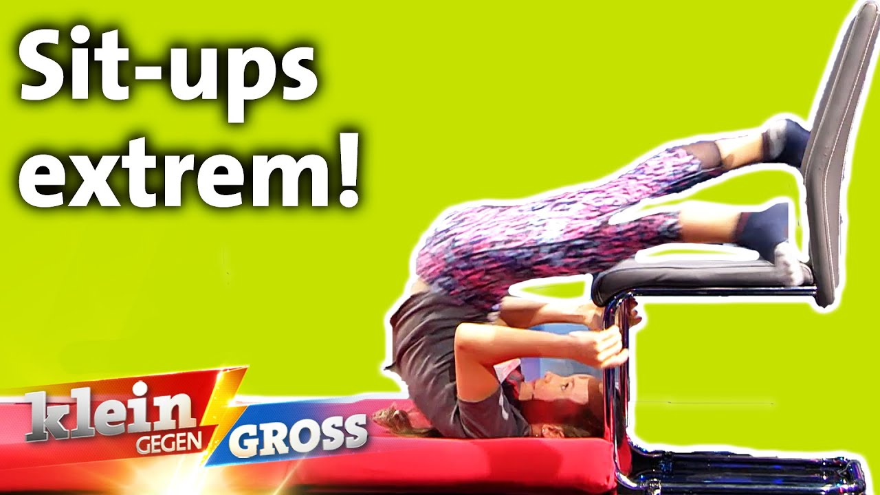 Wer schafft mehr Sit-ups auf den Stuhl? Laura (12) vs. Kanu-Olympiasiegerin | Klein gegen Groß