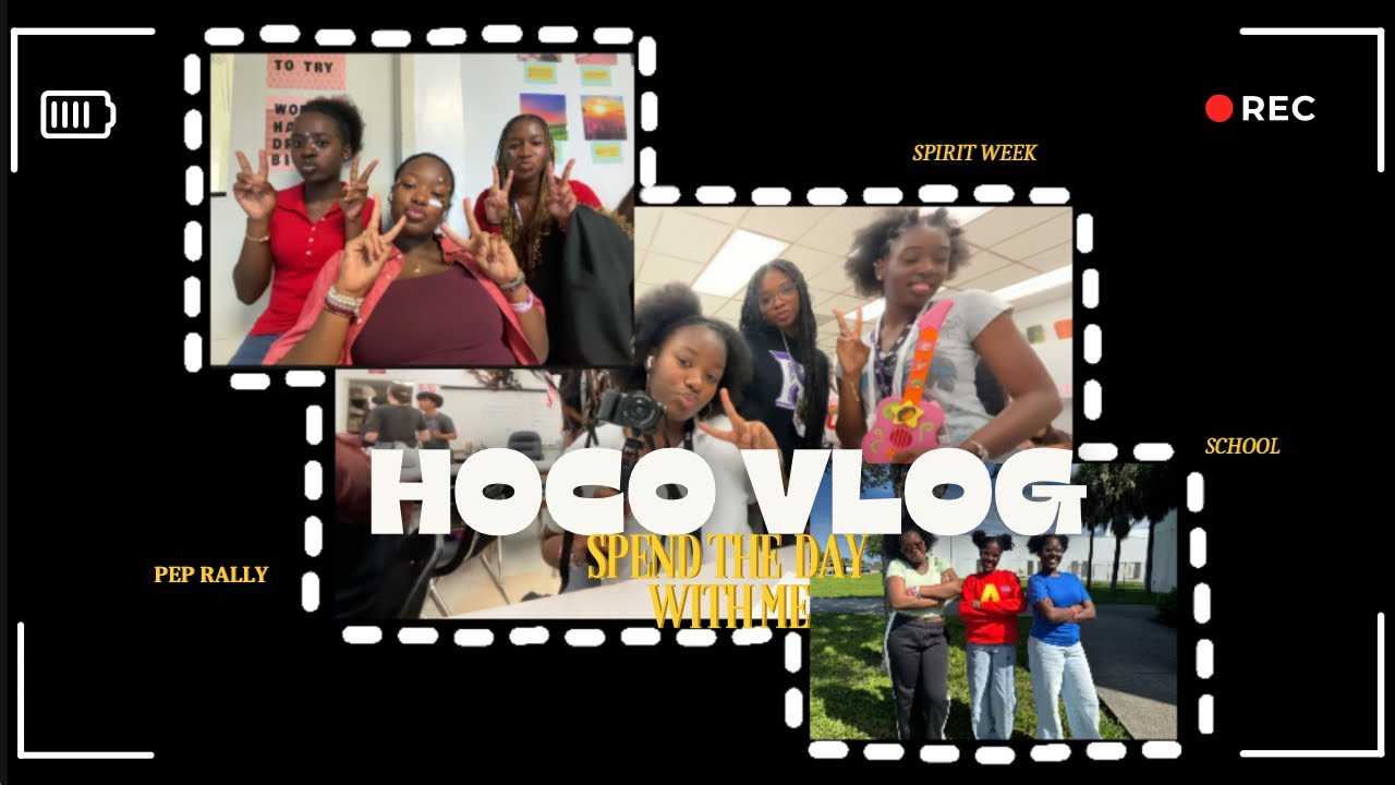 HOCO SPIRT WEEK VLOG!!💜//*pep rally *character day*dance//SPEND THE DAY WITH ME AND MY FRIENDS!!!👻