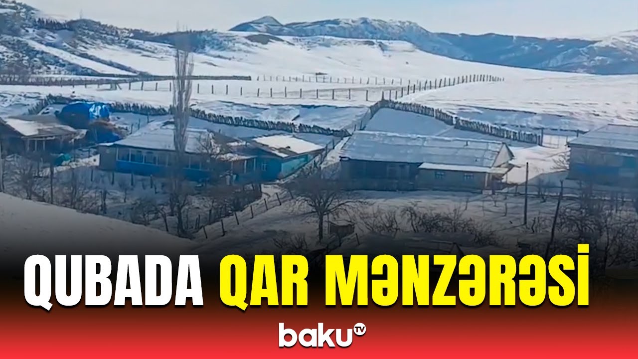Xaltan kəndində yağan  g&uuml;cl&uuml; qarın yaratdığı f&uuml;sunkar g&ouml;r&uuml;nt&uuml;