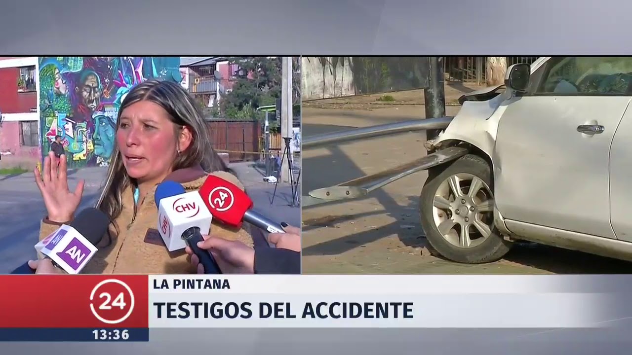 Colisión entre dos autos deja a cinco personas lesionadas en La Pintana | 24 Horas TVN Chile