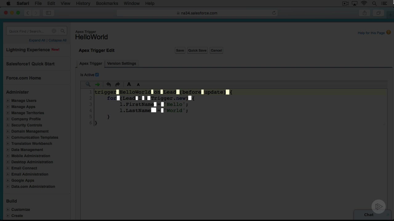 3 3 Demo Hello World Trigger Syntax/Absolute Beginners Guide To coding In salesforce/VL INFOTECH