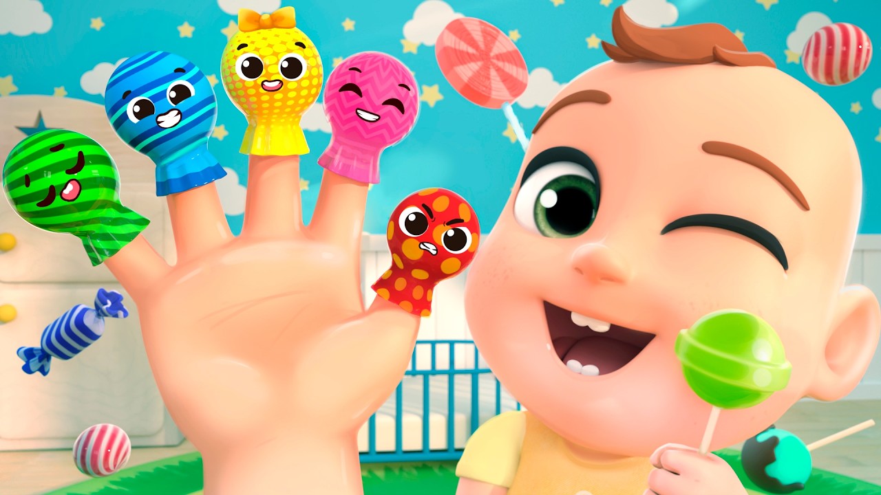 Finger Family with Colorful Lollipops | Newborn Nursery Rhymes & Kids Songs