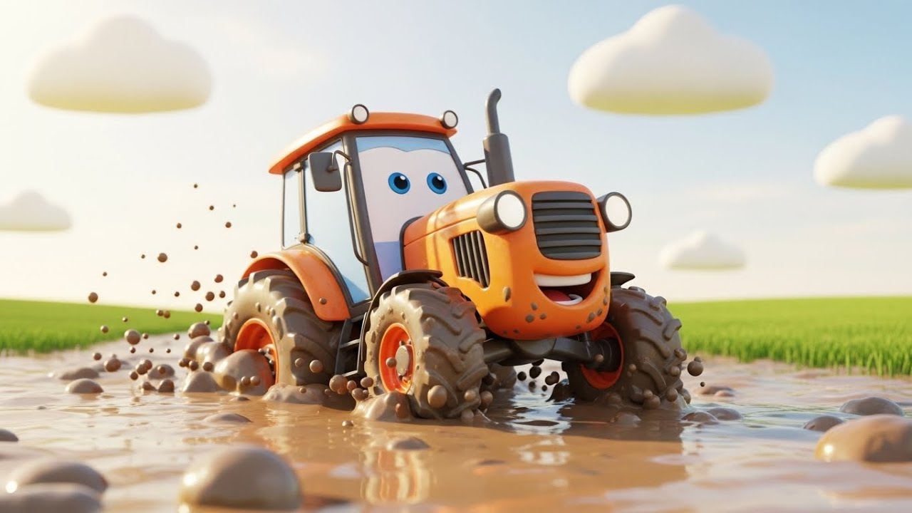 Забавный трактор, застрявший в пузырчатой пене 🚜🫧😂 | мультфильм для детей и весёлые приключения