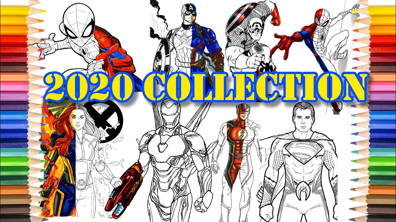 All of My 2020 Coloring Collection | Superman Spiderman Ironman Captain America