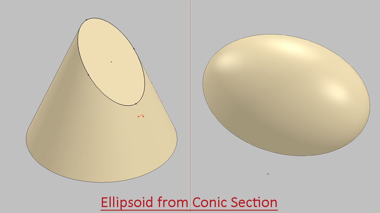 Ellipsoid from Conic Section (Video Tutorial) SolidWorks
