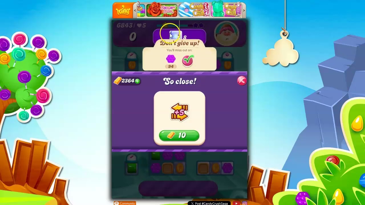 Candy Crush Level 6843 Talkthrough, 24 Moves 0 Boosters