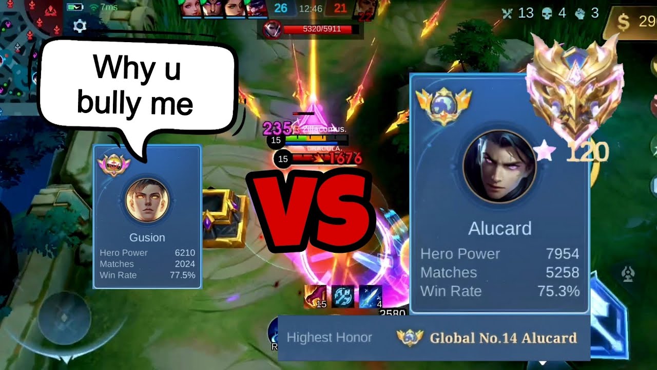 Gusion vs Global 14 Alucard