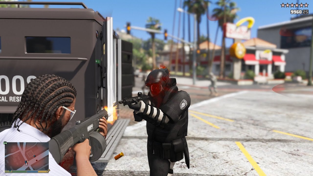 GTA V Aztecas Gang Shootout + 10 Star Wanted Level Escape (RDE 4.1.2)