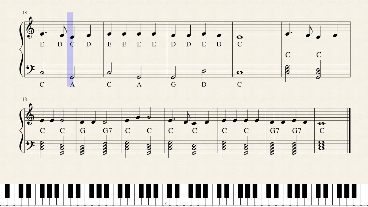 Mary Had A Little Lamb (C major)