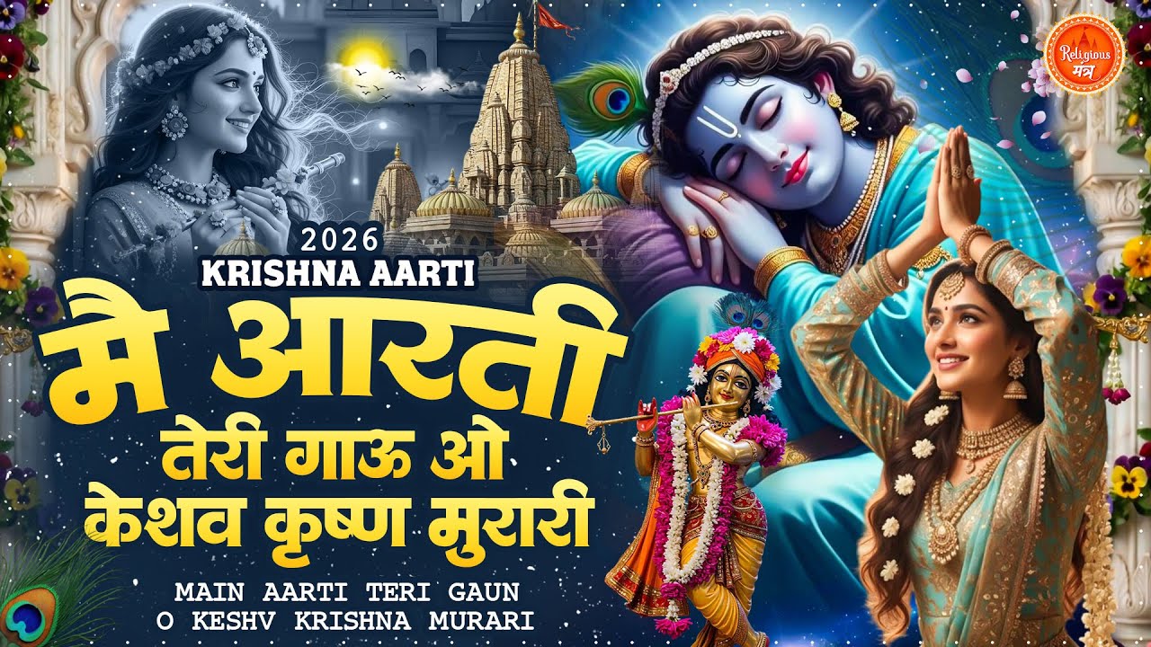 Main Aarti Teri Gaoun O Keshav Kunj Bihar ~ Krishna Bhajan 2026 मैं आरती तेरी गाऊं ~ Morning Bhajan