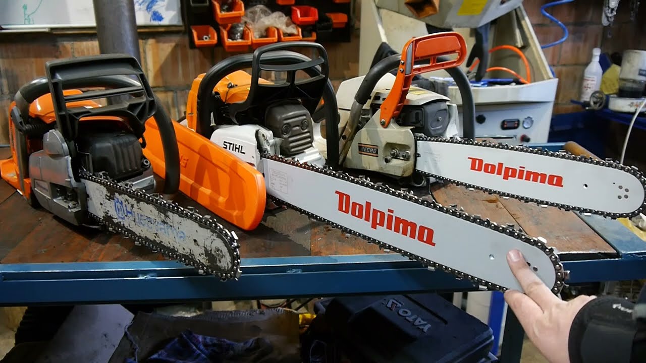 #rpgarażowo. Prowadnice Dolpima prezentacja i test. Ścinka drzew. Husqvarna, Stihl i Echo w akcji