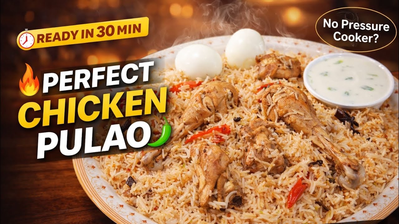 Perfect Chicken Pulao Recipe in 30 Minutes | Easy One Pot Chicken Rice | Restaurant Style