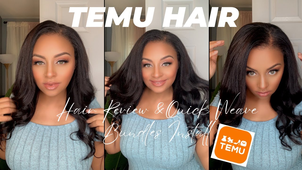 Temu 2023: Hair Bundles 100% Human Hair Review| Less than $70 | Quick Weave Install