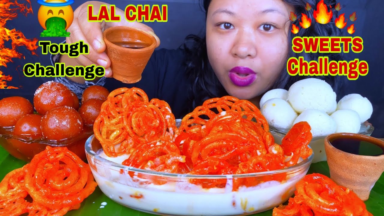 SWEETS EATING CHALLENGE🔥EATING RABDI JALEBI, LOT OF GULAB JAMUN, RASGULLA🔥INDIAN SWEETS MUKBANG ASMR