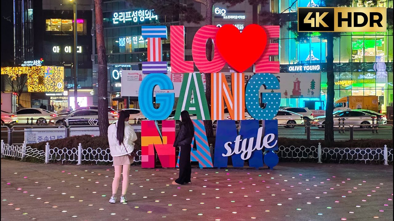 [4K]화려한 강남역 밤거리 산책 | 빛나는 서울 야경 브이로그  | Glamorous Gangnam Night Walk | Shining Seoul Nightscape Vlog