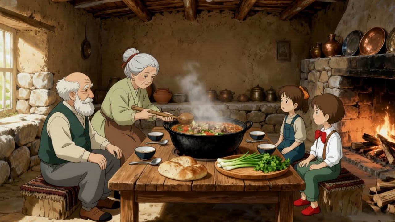 A Day in the Countryside During Spring Rain 🌿 | Peaceful Village Family Life | Aesthetic Animation