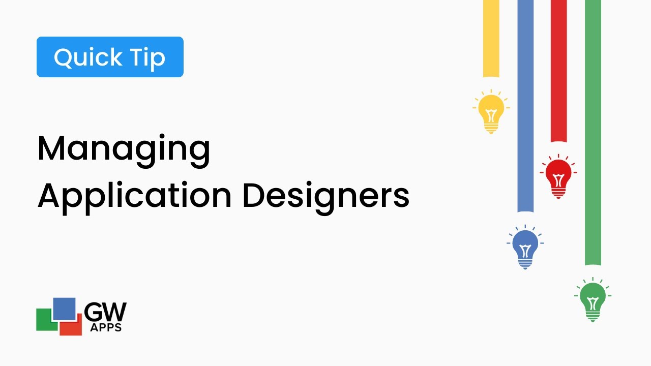 Managing Application Designers