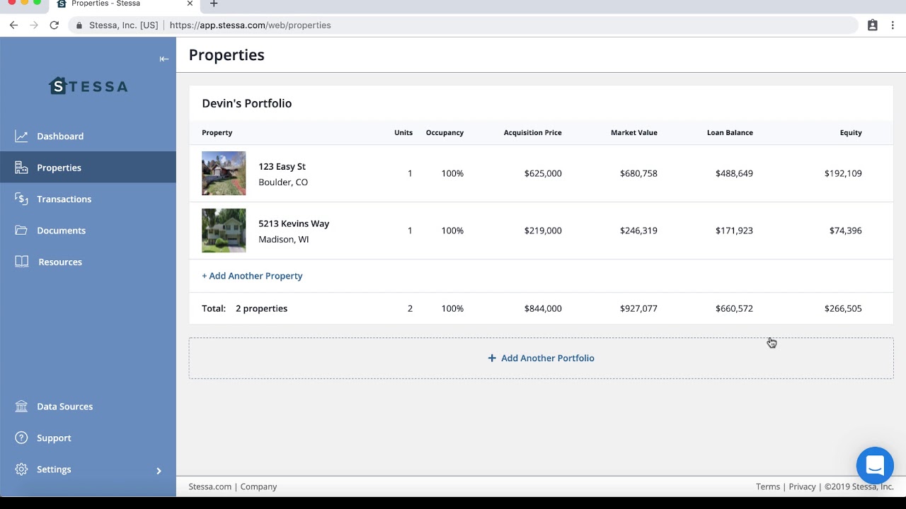 Stessa Video Tours: The Properties Page