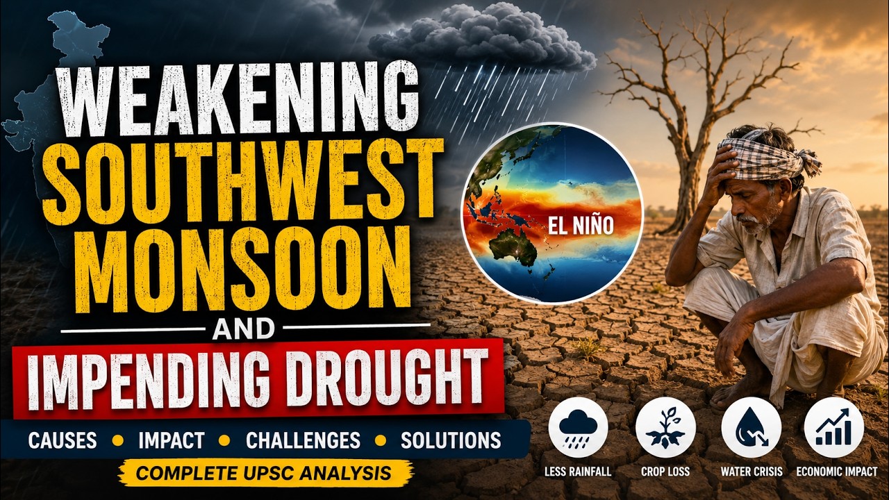 Weakening Southwest Monsoon Explained | Is India Heading Towards a Major Drought? | UPSC 2027 #IAS
