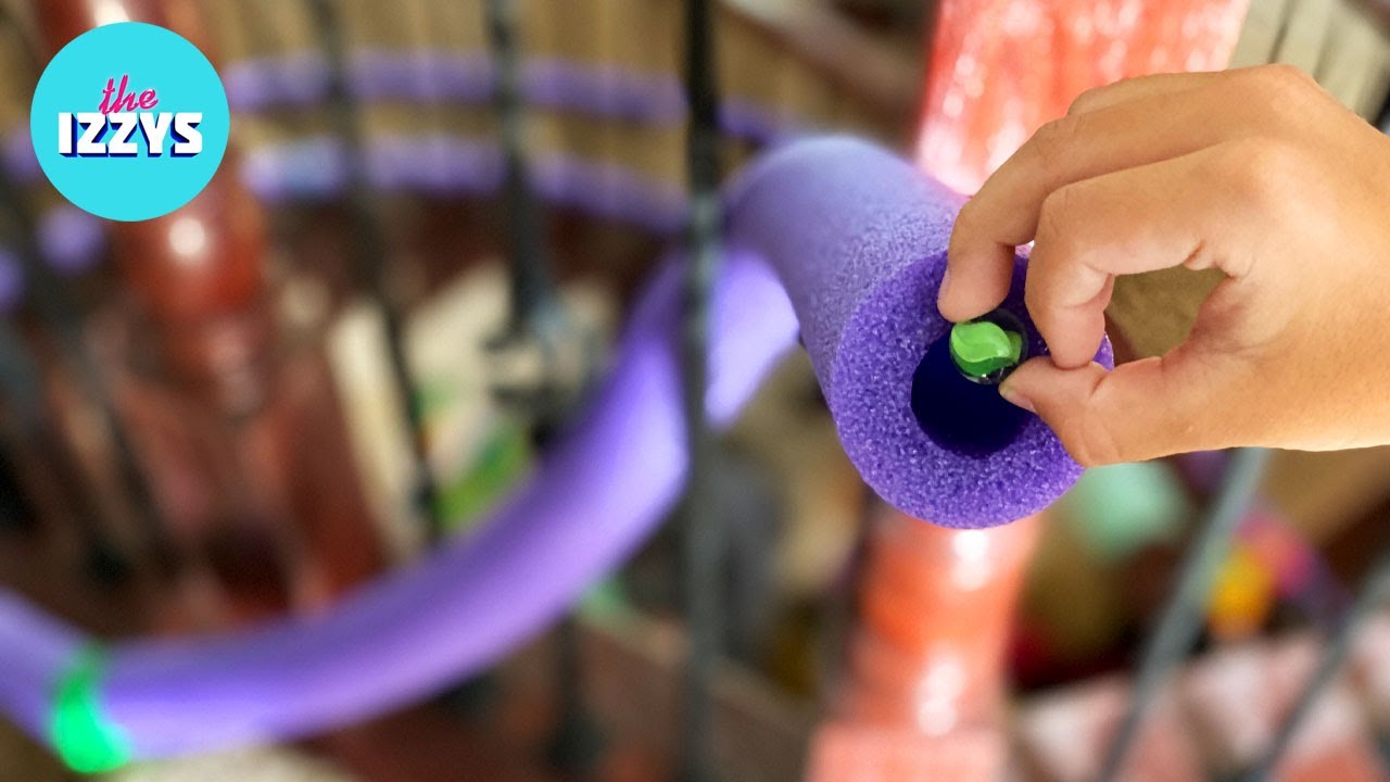Little Engineers Make a POOL NOODLE MARBLE EXPERIMENT!