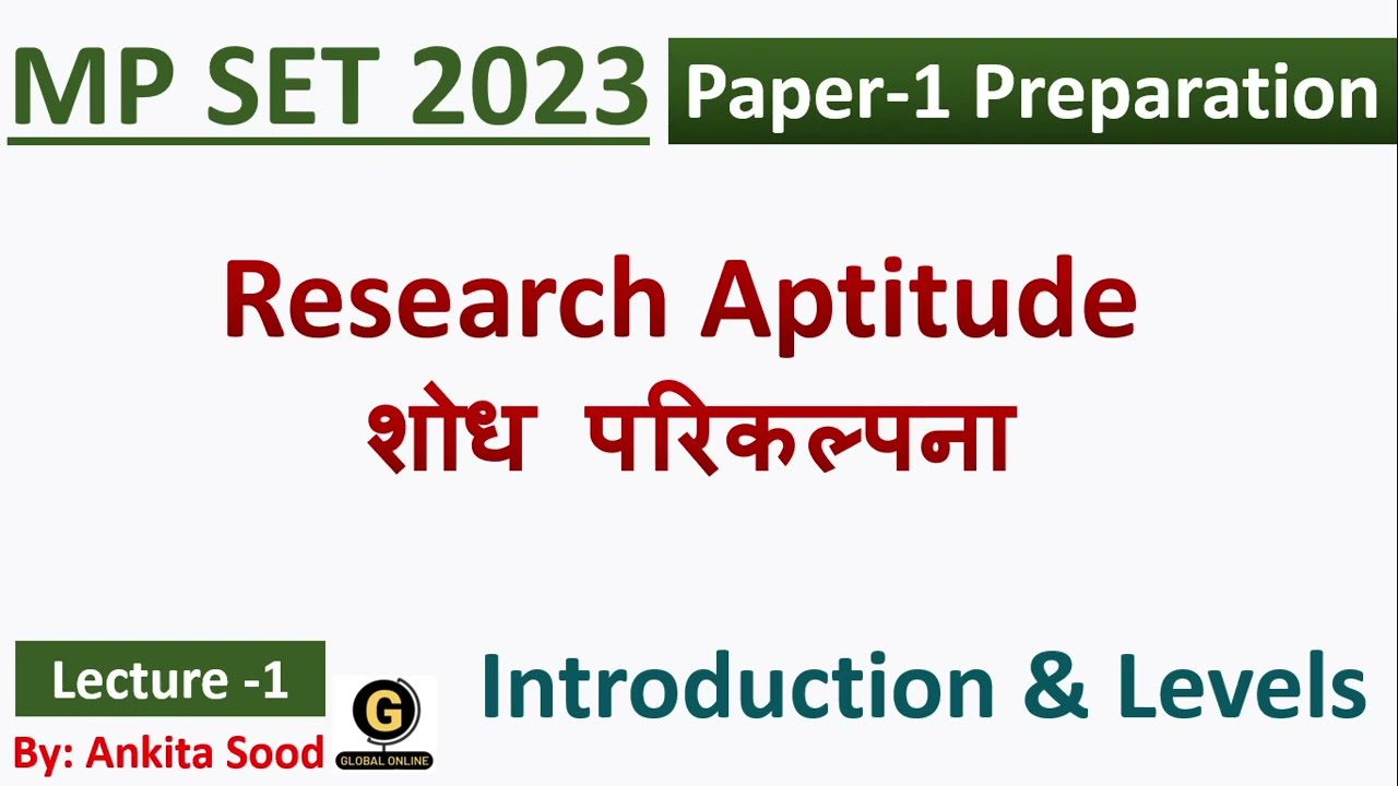 MP SET Paper 1 Preparation 2023 | Research Methodology Introduction  || for MPSET 2023 |