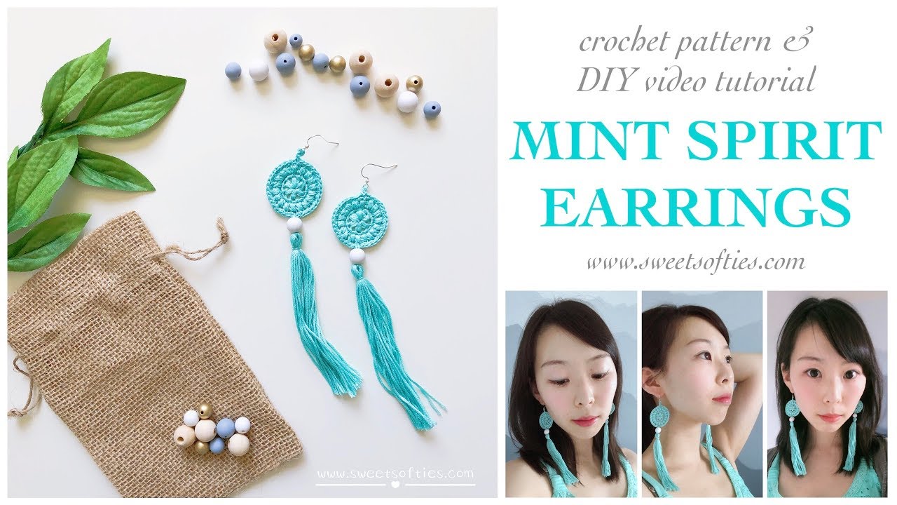 MINT SPIRIT EARRINGS || Quick Easy DIY Tutorial + Free Crochet Pattern