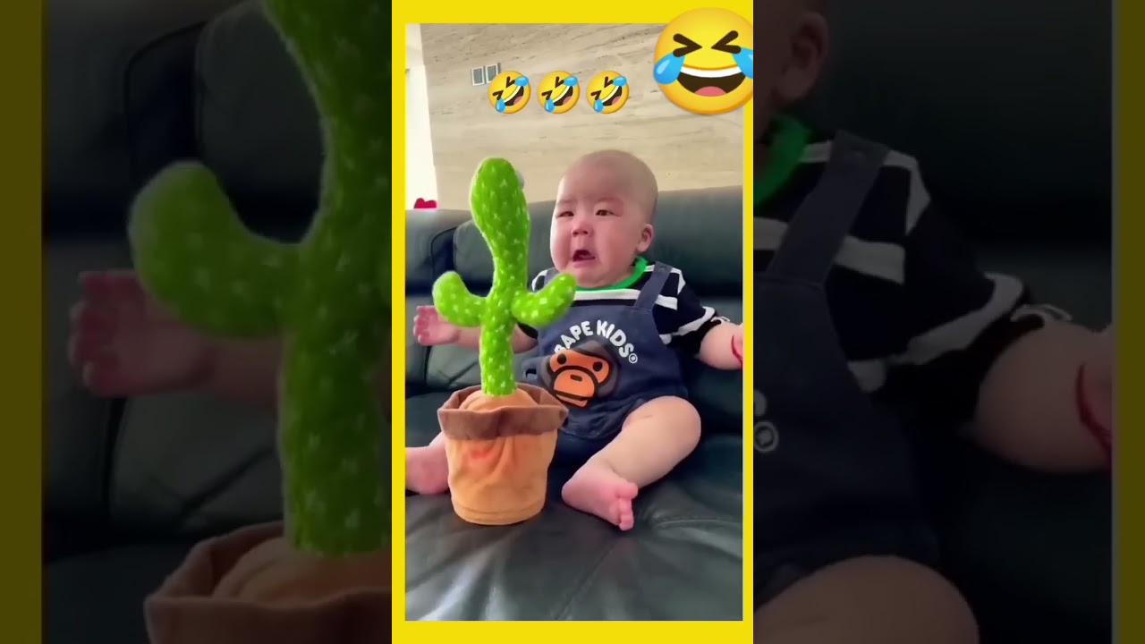 #Taking cactus 🌵 prank🤣😂#baby reaction 😅🤣😂🌵