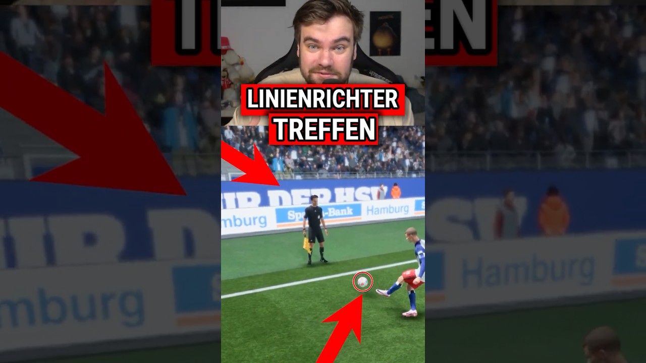 Was passiert, wenn man den Ball auf den LINIENRICHTER schie&szlig;t? 😳⚽