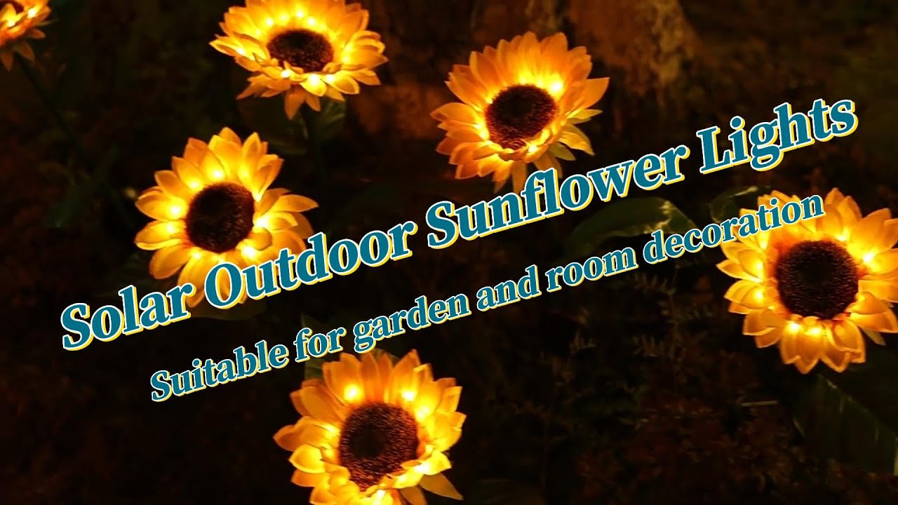 Solar Sunflower Lights |Auto On/Off, Waterproof Outdoor Solar Decorative LED Lights #sunflower #led