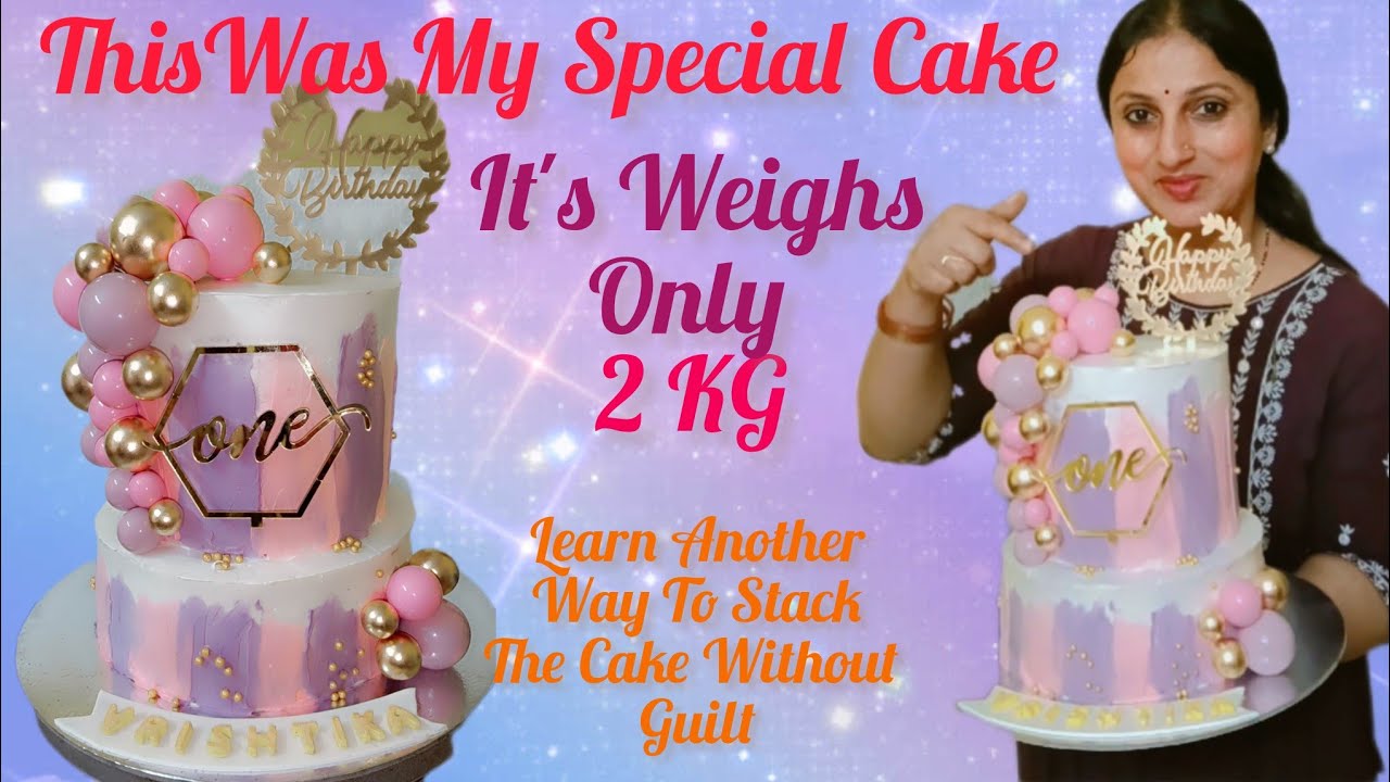 2 Tier Cake Design With New Way Of Stacking #2tier #trending #viral #youtubevideos 