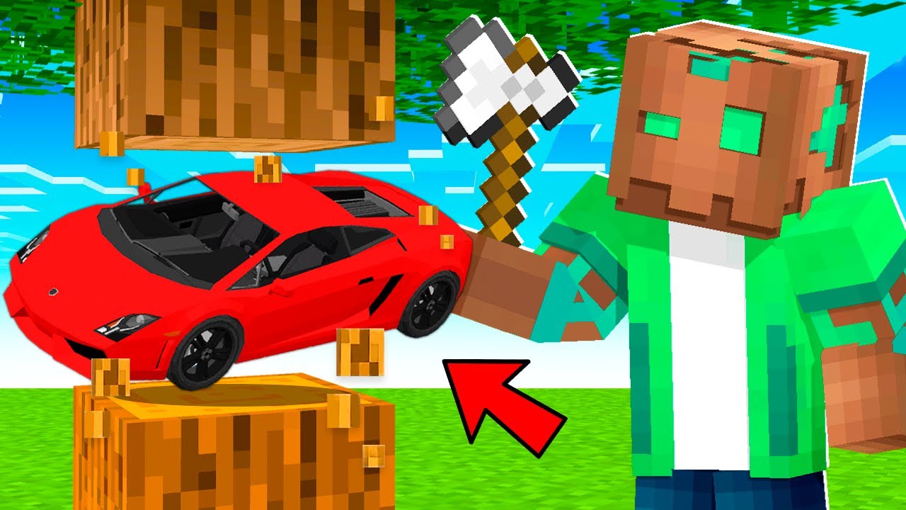 Todos los Bloques dan COCHES REALES ALEATORIOS en Minecraft!