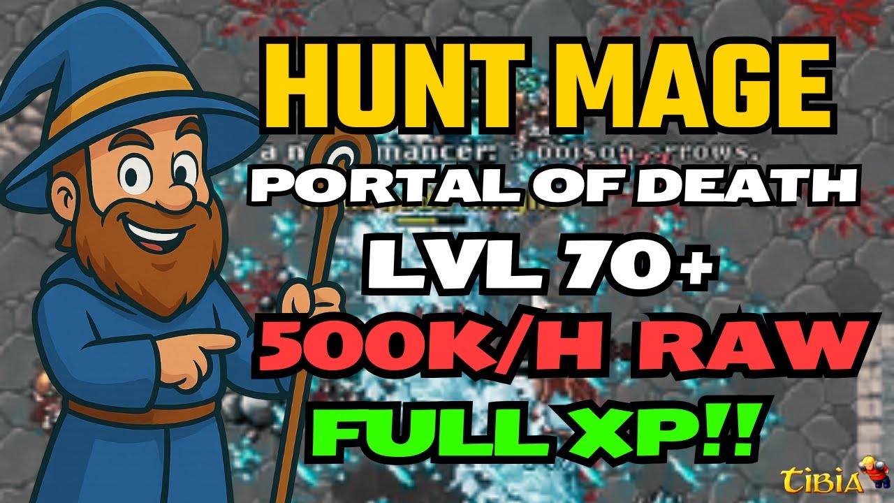 HUNT MAGE lvl 70+ 💀 Portal of Death em Thais  XP Surpreendente!