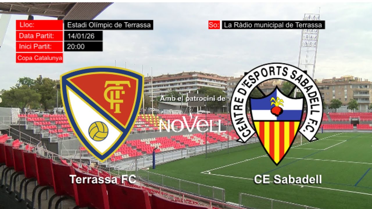 Retransmissi&oacute; en directe del partit de Copa Catalunya Terrassa FC vs CE Sabadell.