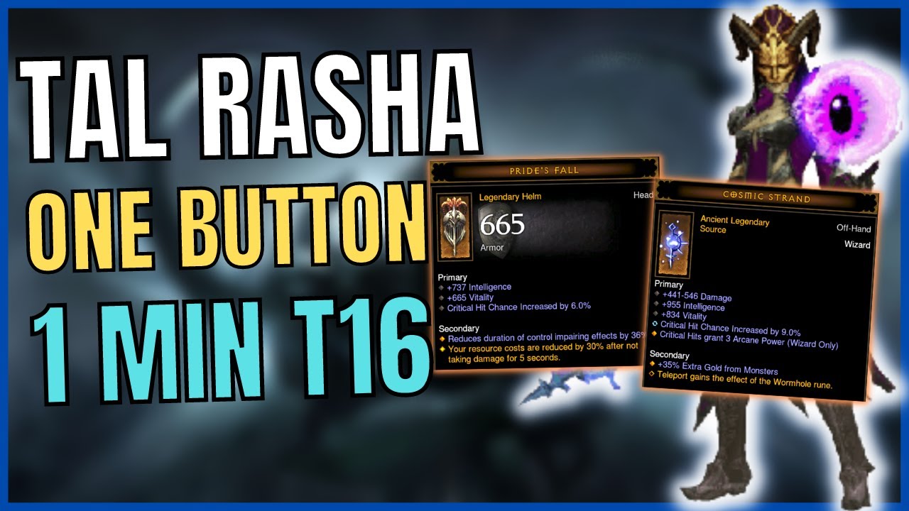 Season 28 One Button Speed Auto Meteors Build Guide Tal Rasha Diablo 3 Reaper of Souls