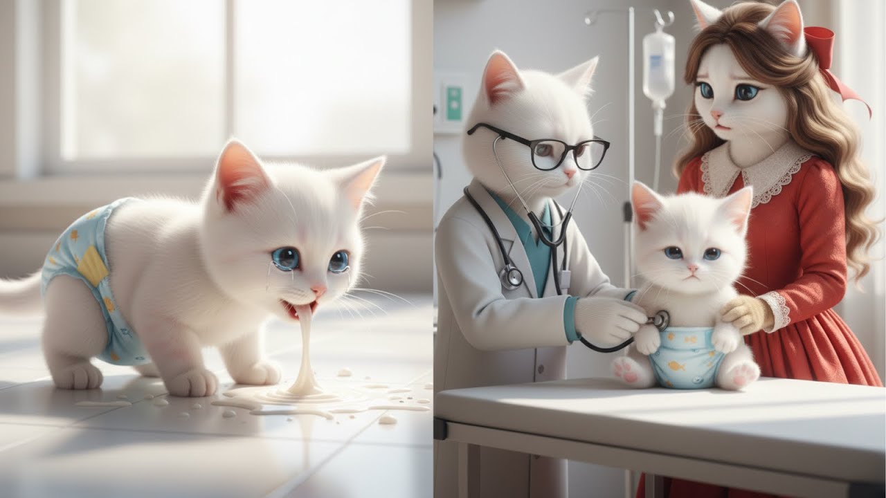 Mark  Hospital Adventure 🐾🍔 | Meow's Mind |  #YouTubeKidsShorts #KidsLaughAndLearn