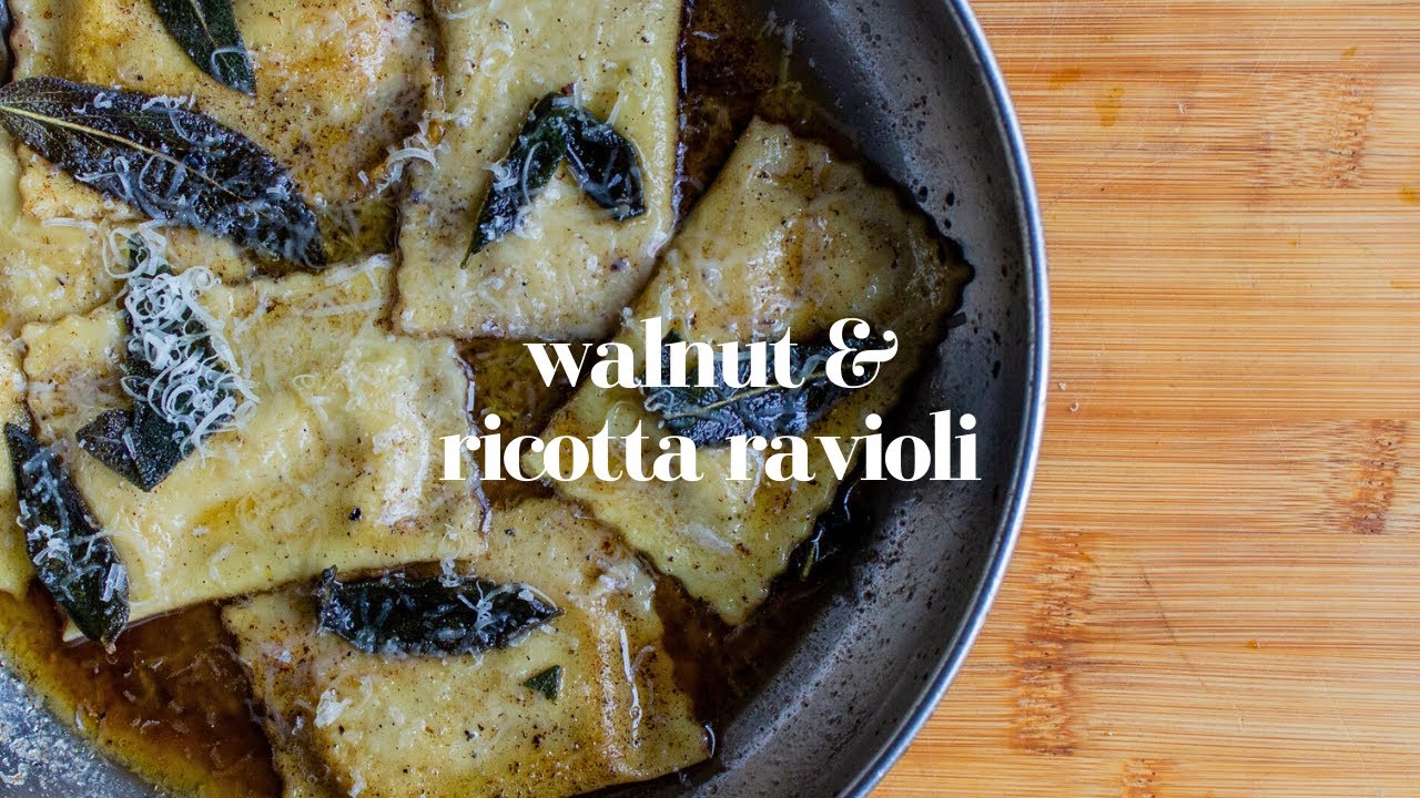 Walnut & Ricotta Ravioli in a Brown Butter Sage Sauce