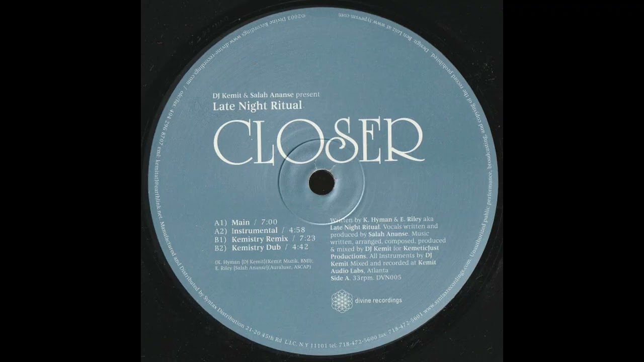 DJ Kemit & Salah Ananse Present Late Night Ritual – Closer (Kemistry Dub)