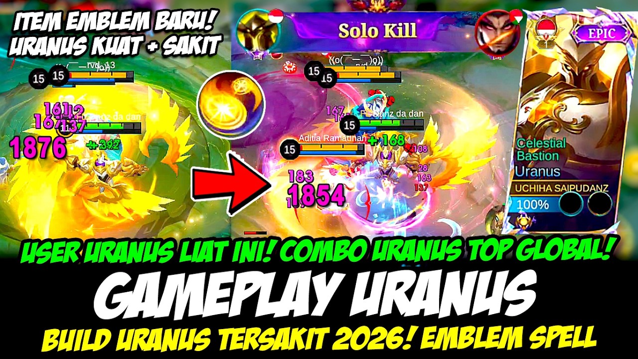 TIPS MAIN URANUS TERBARU❗COMBO URANUS SAKIT + KUAT DI LANE❗BUILD URANUS TERSAKIT 2026❗URANUS EXP