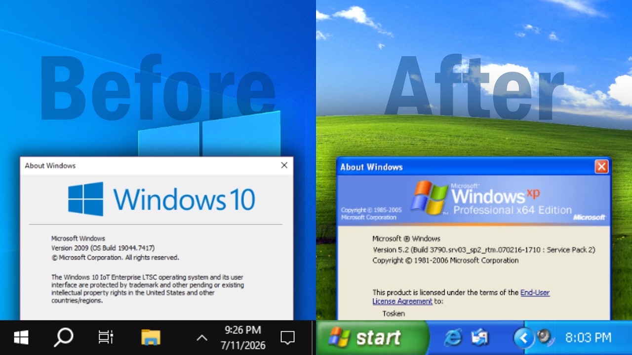 How to transform Windows 10 into Windows XP