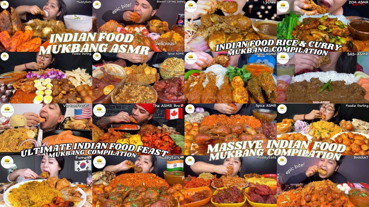 ASMR | 1 HOUR BEST INDIAN FOOD MUKBANG COMPILATION |