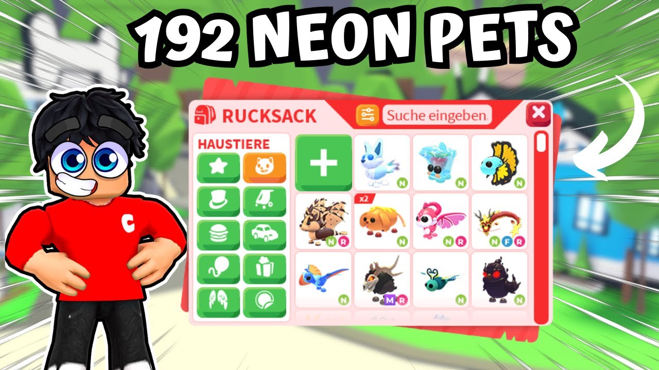 ICH HABE 192 NEON PETS in ADOPT ME! Alle meine Neon Pets!