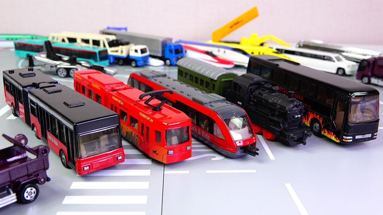 SIKU Cars Public transportation Unboxing Toys Review/Tram/Local Train/Articulated Bus..★시쿠 대중교통