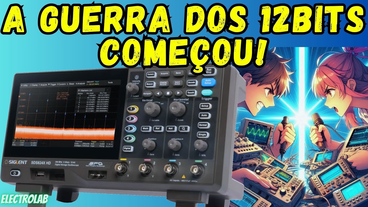 💥 A guerra dos 12bits começou! SIGLENT SDS824X HD 200MHz, 2GSa/s, 4 canais e 12bits!