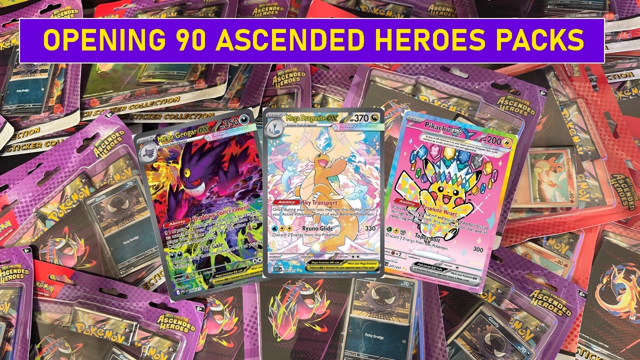 Pokémon Mega Evolutions Ascended Heroes 90 Pack Opening