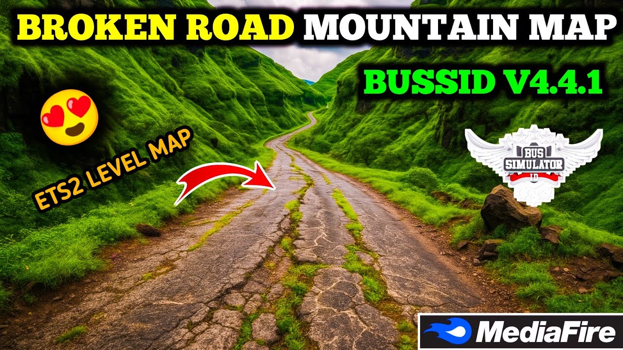 How to add BROKEN Road Mountain Map Mod in Bus Simulator Indonesia | Map Mod Bussid v4.4.1 | Mod Map