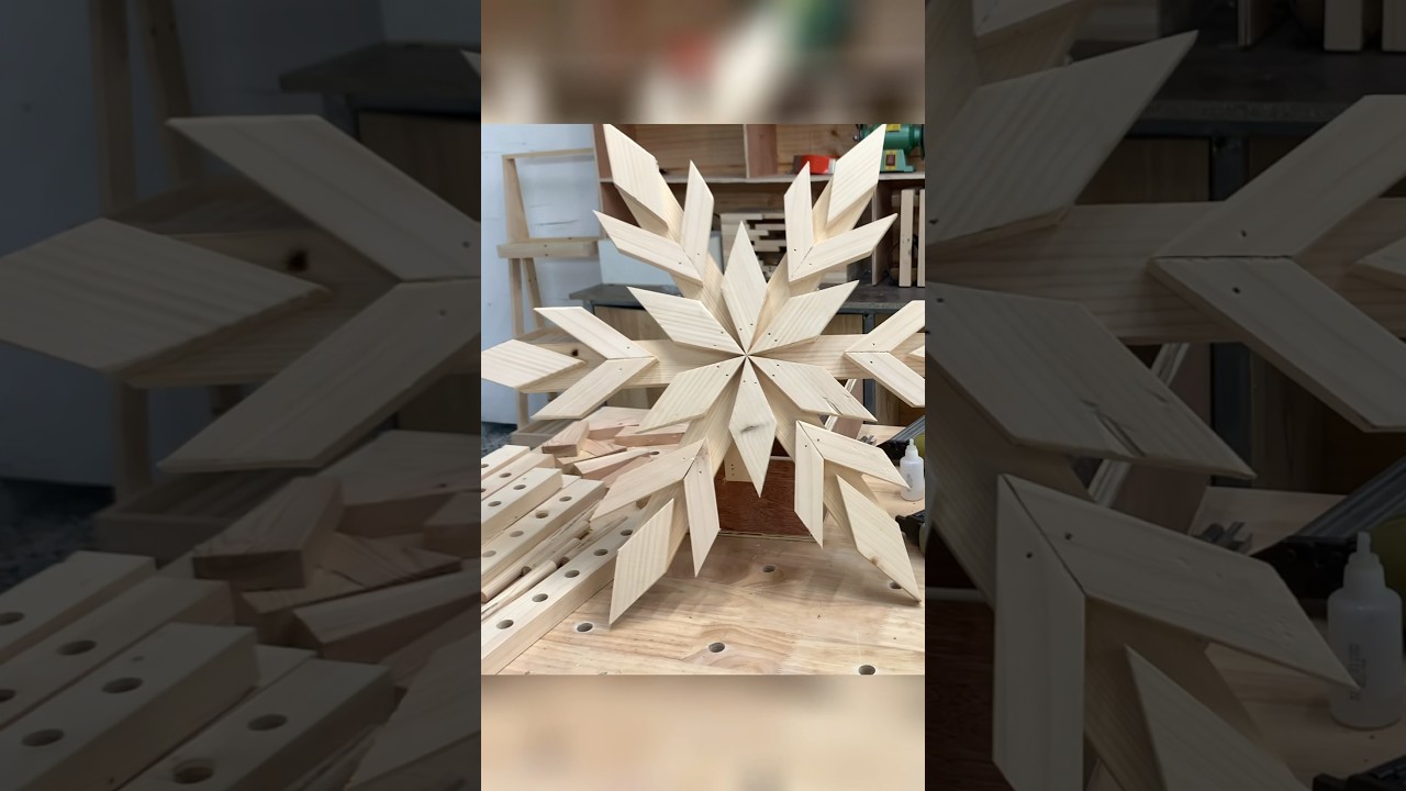 Build wooden snowflakes from pallet 