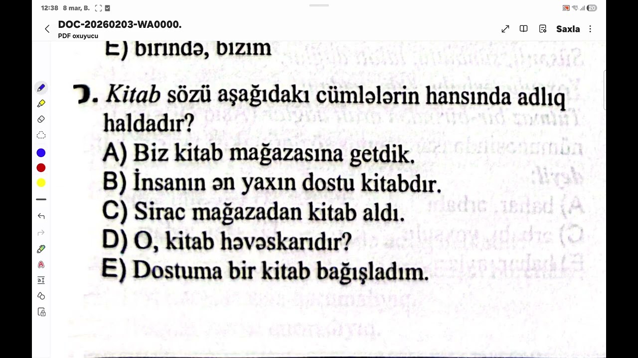 DİM I HİSSƏ 2025/ İSMİN HALLANMASI(1-45)