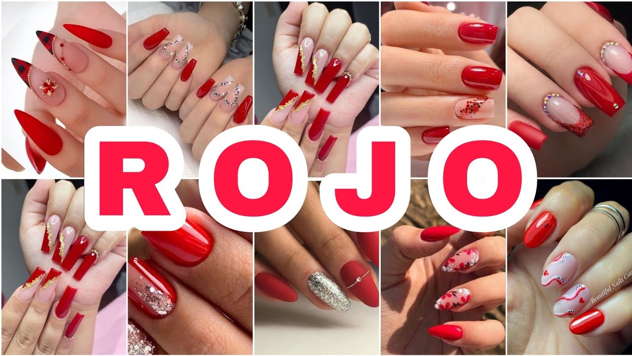💅🏾💖Uñas Rojas Diseños En Tendencia Verano/Otoño 2022-2023 🔥🌈😍Acrílicas Modernas bonitos diseños✨